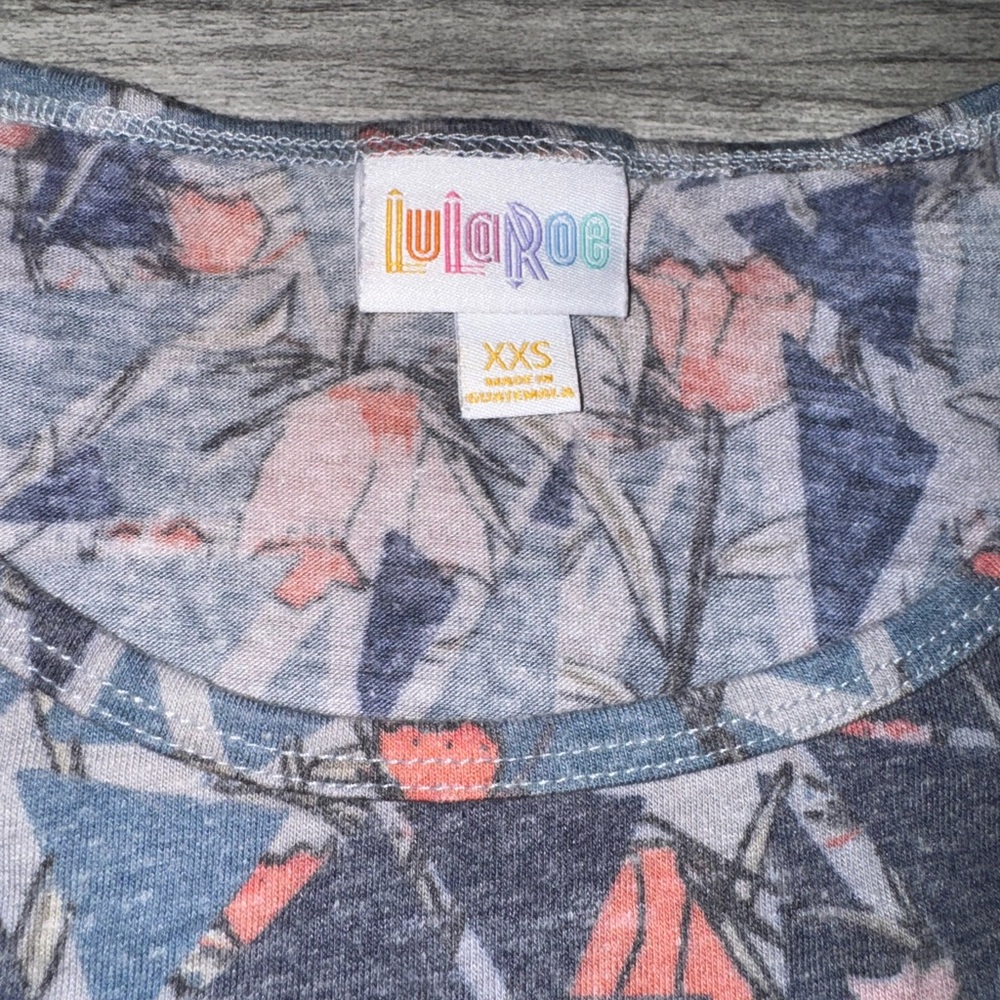 LuLaRoe Patterned Top - Blue and Pink